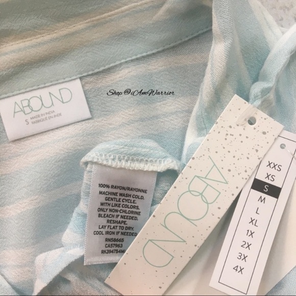 Abound NWT gauzy striped tie waist button down top *shop@iamwarrior - Picture 7 of 8